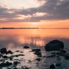Sunset over Lough Neagh as seen from Oxford Island