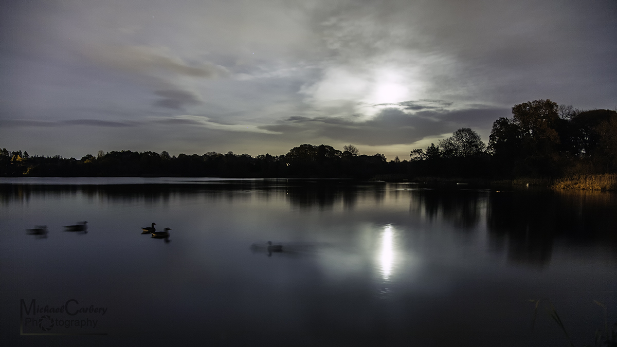 Moon Rising Over Lurgan Park Lake